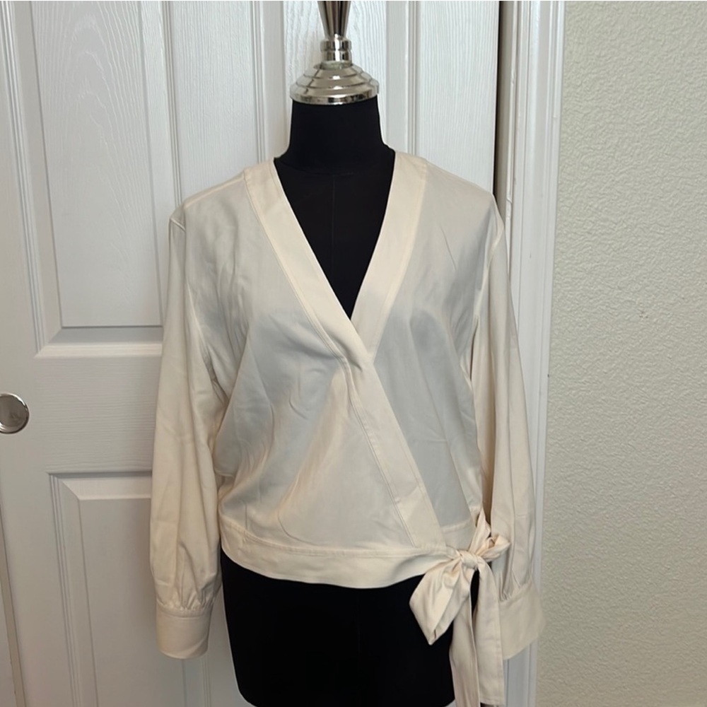 Everlane washable silk wrap top
